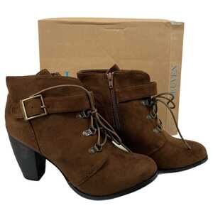 Leuven Alexander Drusilla Brown & Black Ankle Booties | Size 10